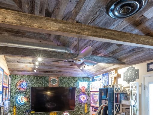 Tobacco Grey ceiling man-cave