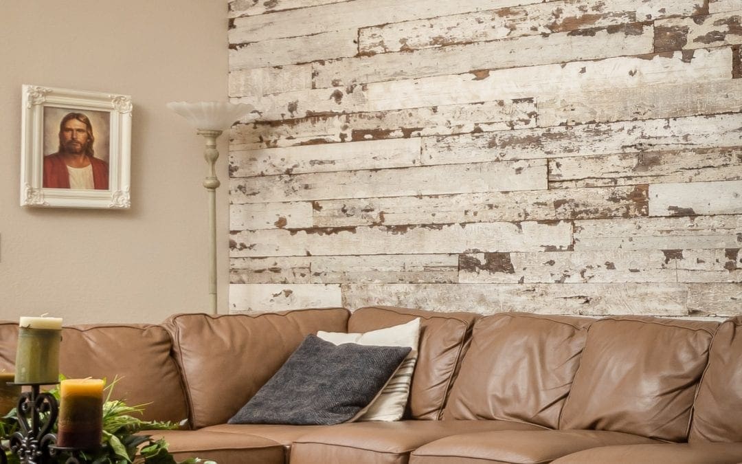 Family Room Reclaimed Wood Wall