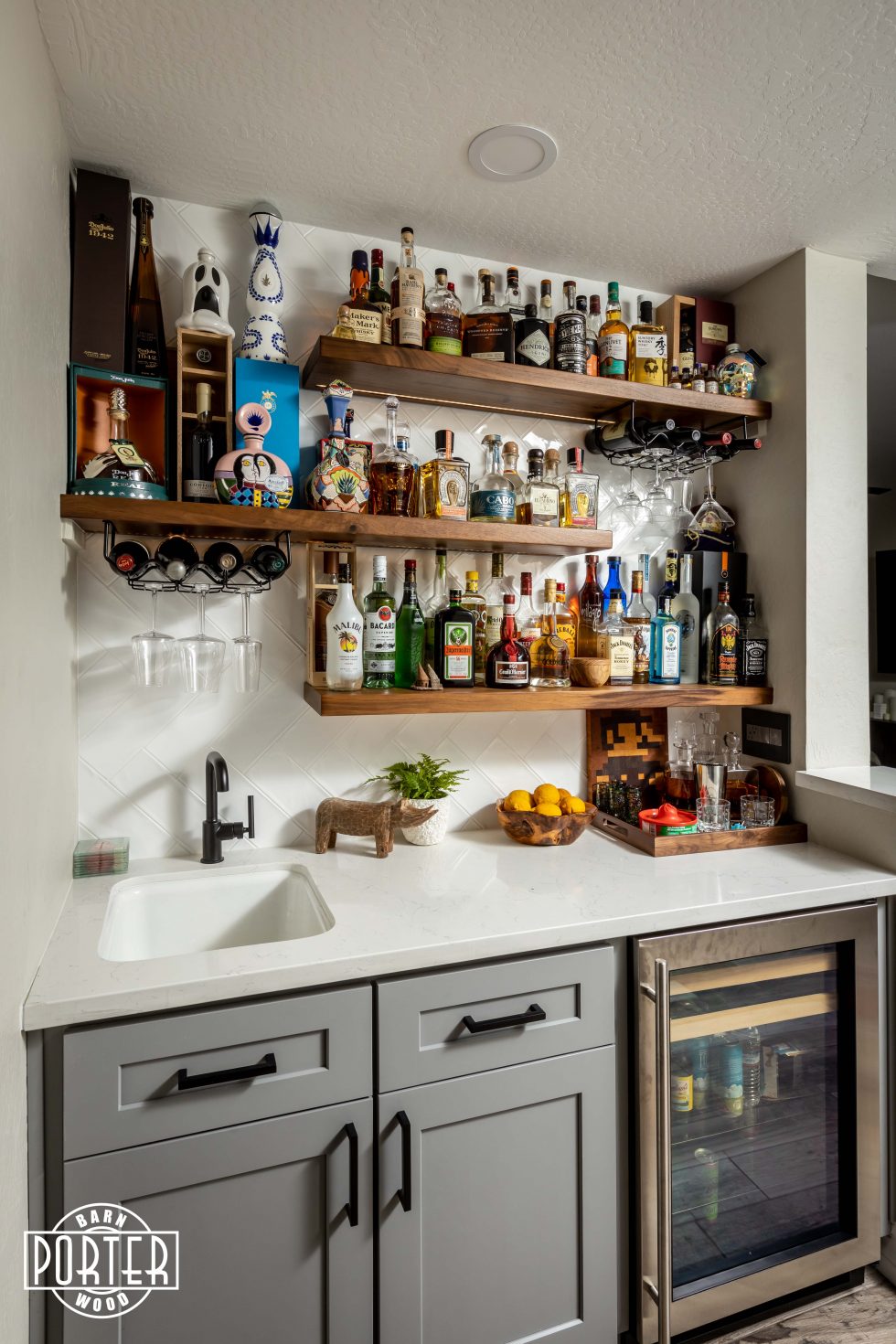 Reclaimed Bar Open Shelving | Porter Barn Wood