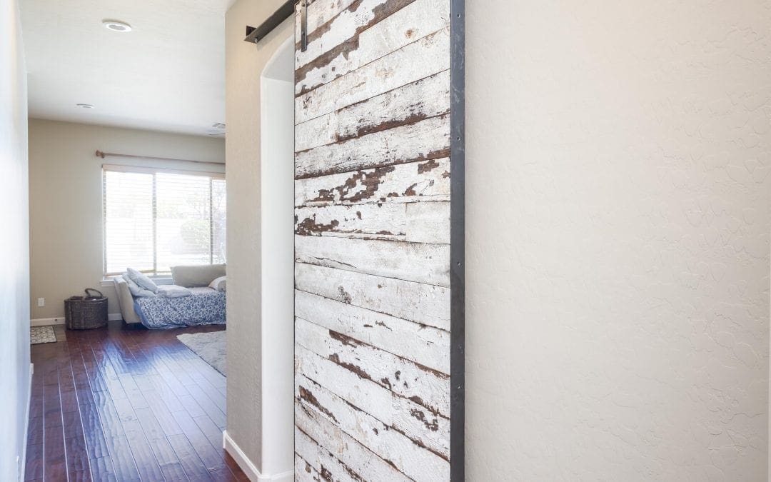 Speckled White Master Bedroom Sliding Door