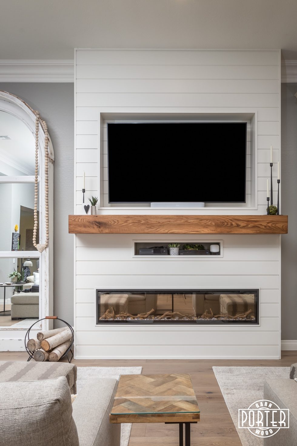 Autumn Red Oak Box Mantel | Porter Barn Wood