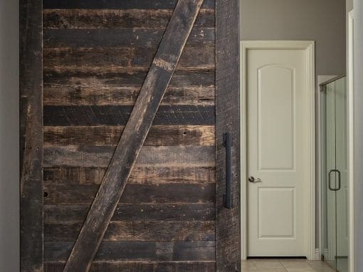 Master Bedroom Speckled Black Sliding Door