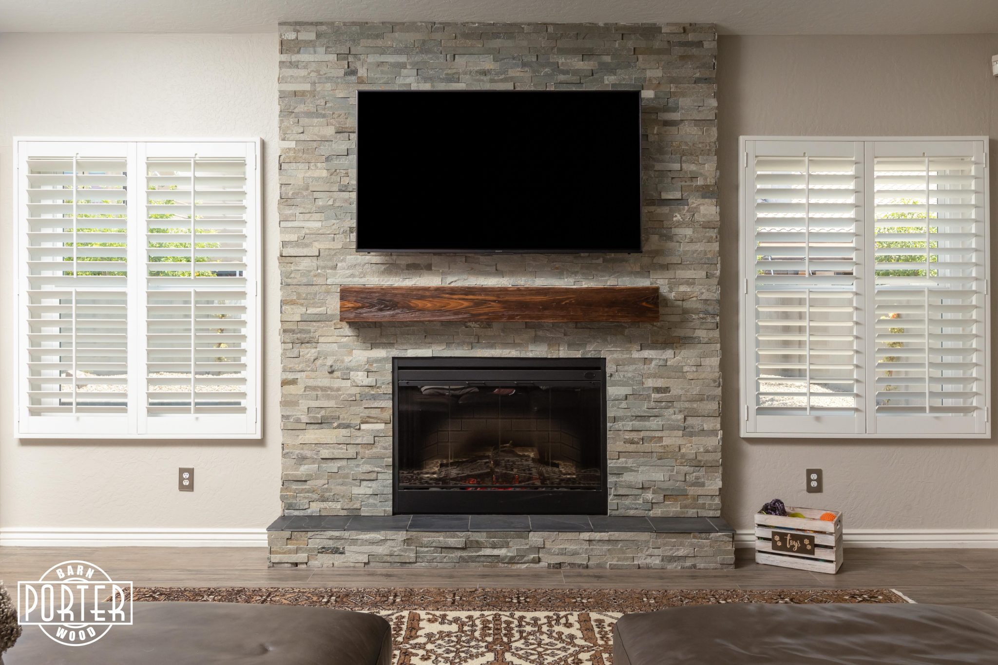 Mushroom Wood Fireplace Box Mantel | Porter Barn Wood