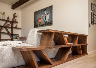 Walnut Angular Sofa Table