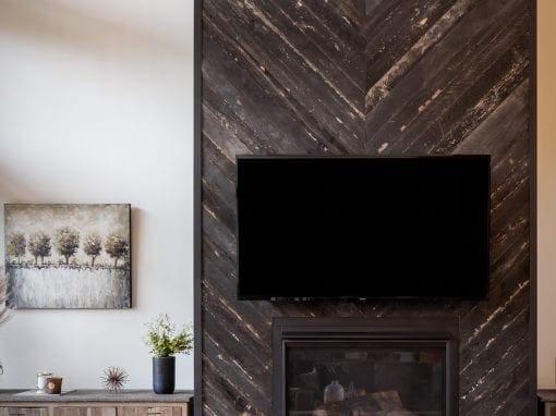 Speckled Black Chevron Fireplace Wrap