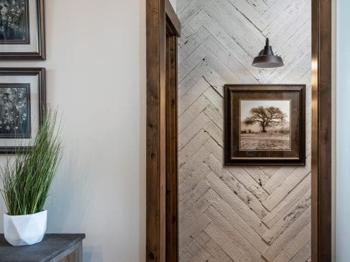 Speckled White Herringbone Hallway