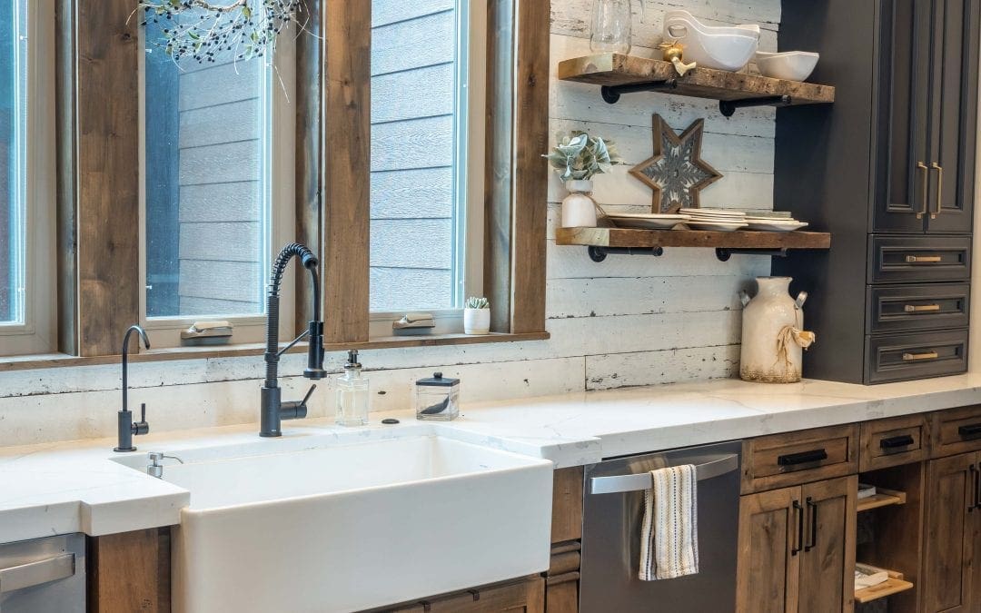 Speckled White Kitchen Backsplash