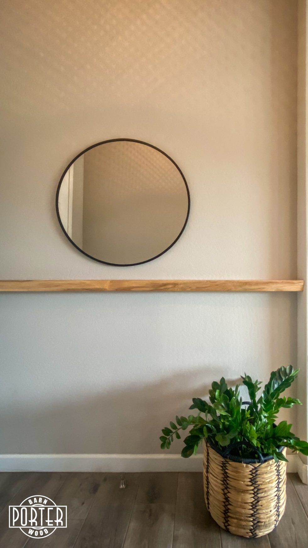 Cedar Live Edge Entryway Shelf Porter Barn Wood