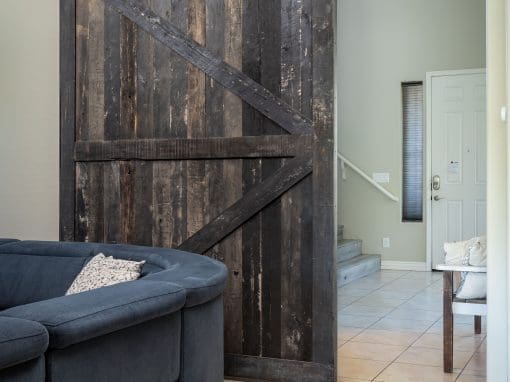 Speckled Black Living Room Sliding Door