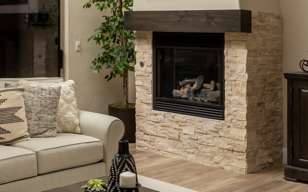 Knotty Alder Box Mantel With Yuma Brown Finish