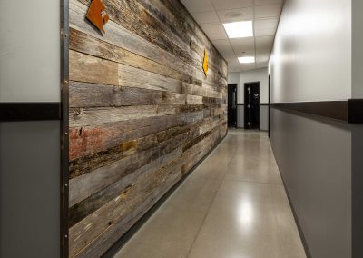 Cardinal Glass Production Floor WITH TOBACCO BARN GREY RECLAIMED WOOD