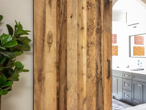 Reclaimed Wood Master Bedroom Sliding Door