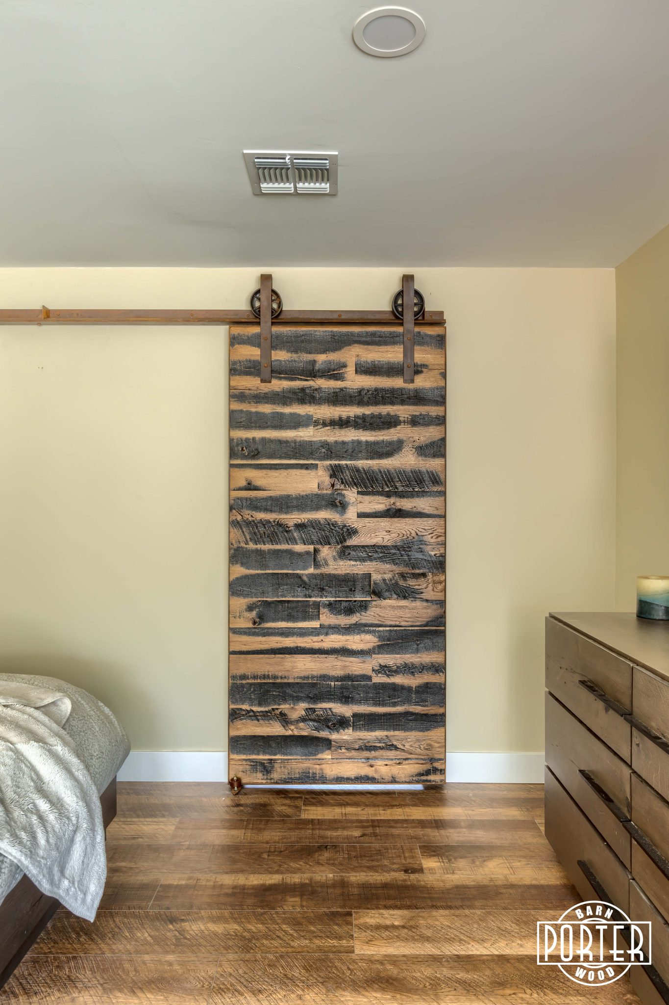 Sanded Black Master Bedroom Door Porter Barn Wood