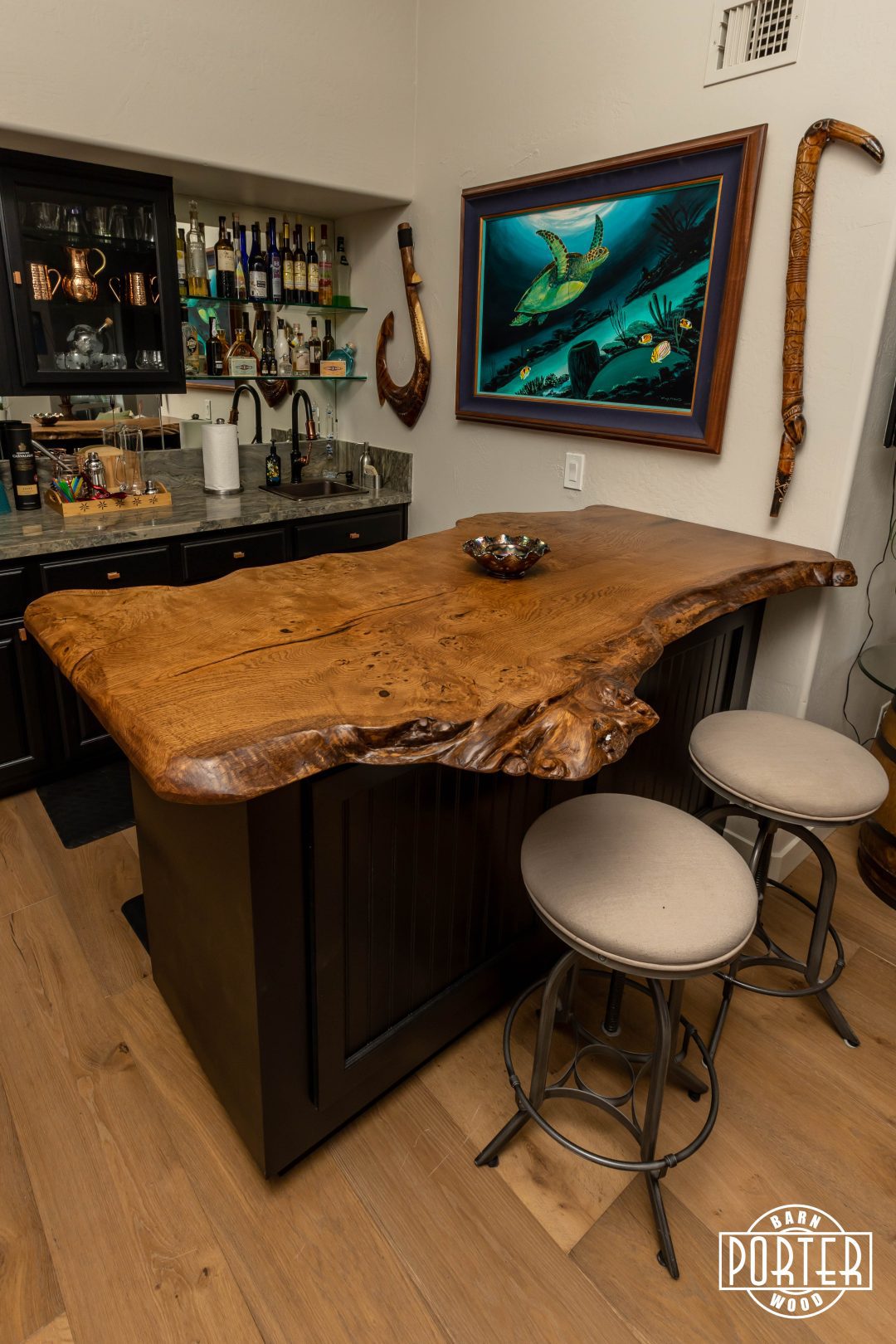 Live Edge Bar And Cabinet