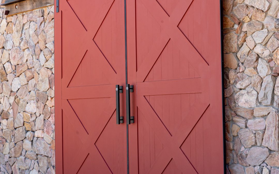 Red Oak Bi Part Sliding Bar Door