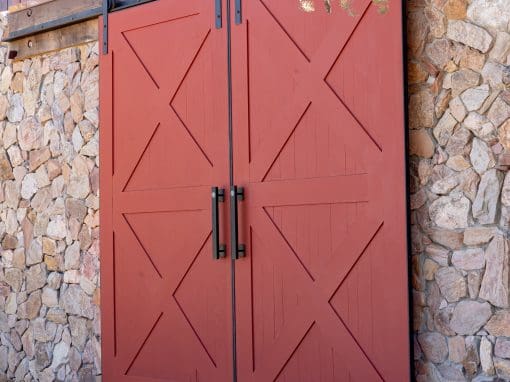 Red Oak Bi Part Sliding Bar Door