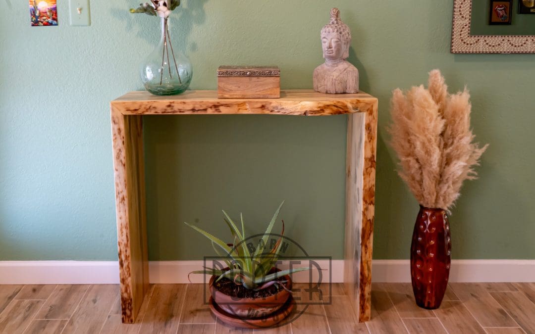 Pine Waterfall Table and Window Sill