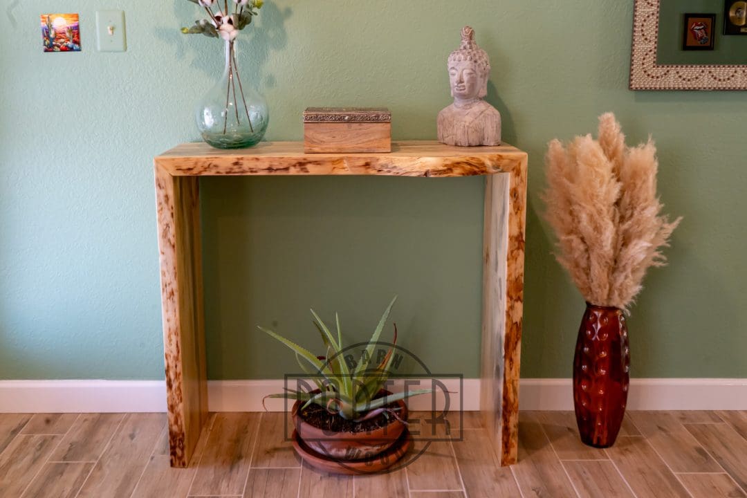 Pine Waterfall Table and Window Sill