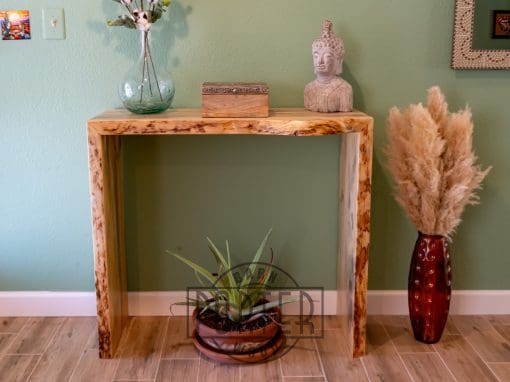 Pine Waterfall Table and Window Sill