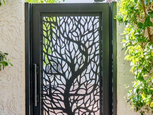 Steel Garden Gate with Cat Embellishment