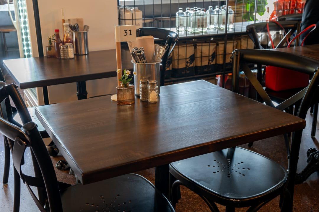 Pine Restaurant Tables at Famé