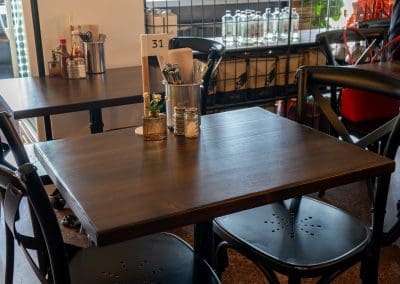 Pine Restaurant Tables at Famé