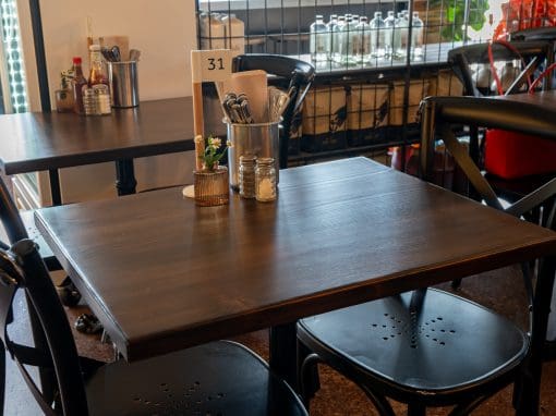 Pine Restaurant Tables at Famé